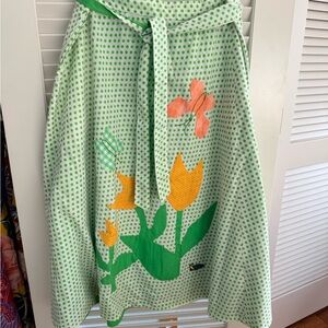Floral Green Polka Dot Skirt